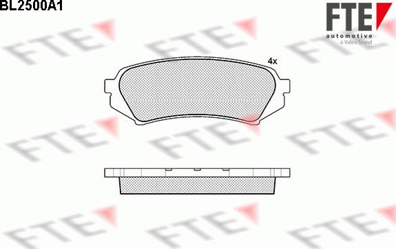 FTE BL2500A1 - Kit pastiglie freno, Freno a disco autozon.pro