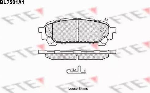 FTE BL2501A1 - Kit pastiglie freno, Freno a disco autozon.pro