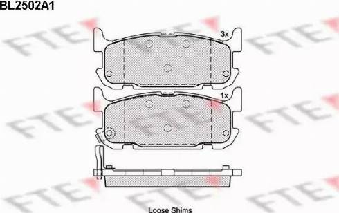 FTE BL2502A1 - Kit pastiglie freno, Freno a disco autozon.pro