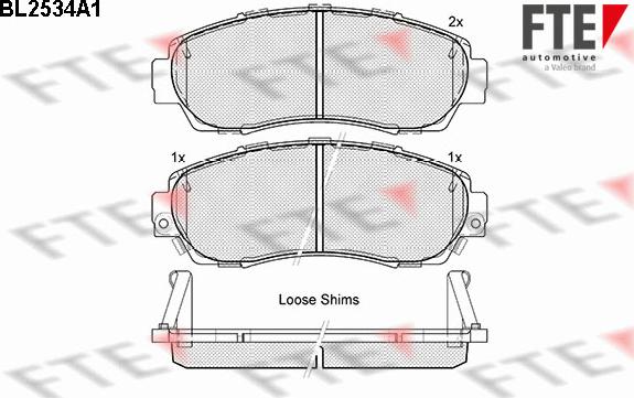 FTE BL2534A1 - Kit pastiglie freno, Freno a disco autozon.pro