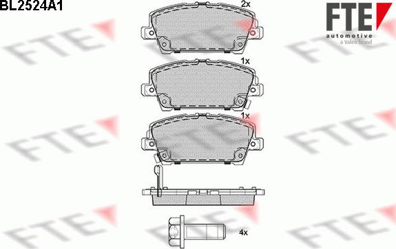 FTE BL2524A1 - Kit pastiglie freno, Freno a disco autozon.pro