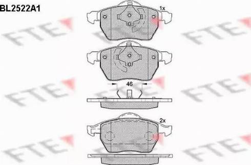 FTE BL2522A1 - Kit pastiglie freno, Freno a disco autozon.pro