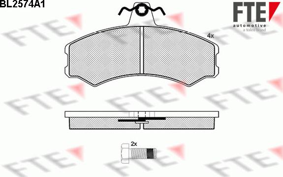 FTE BL2574A1 - Kit pastiglie freno, Freno a disco autozon.pro