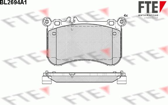 FTE BL2694A1 - Kit pastiglie freno, Freno a disco autozon.pro