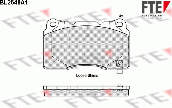 FTE BL2648A1 - Kit pastiglie freno, Freno a disco autozon.pro