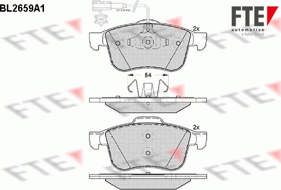 FTE BL2659A1 - Kit pastiglie freno, Freno a disco autozon.pro