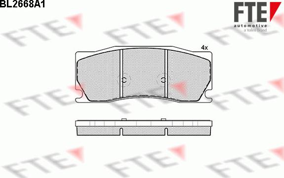 FTE BL2668A1 - Kit pastiglie freno, Freno a disco autozon.pro