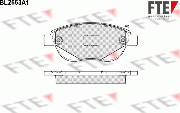 FTE BL2663A1 - Kit pastiglie freno, Freno a disco autozon.pro