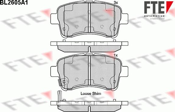 FTE BL2605A1 - Kit pastiglie freno, Freno a disco autozon.pro