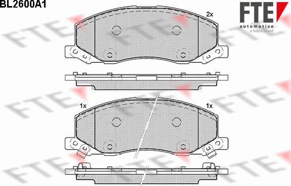 FTE BL2600A1 - Kit pastiglie freno, Freno a disco autozon.pro