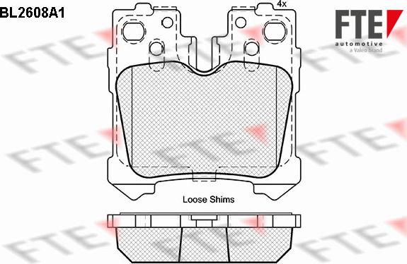 FTE BL2608A1 - Kit pastiglie freno, Freno a disco autozon.pro