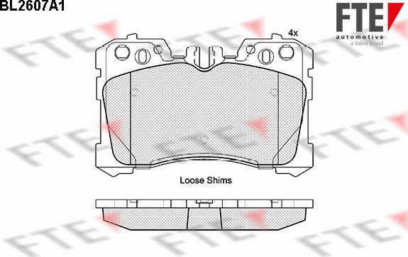 FTE BL2607A1 - Kit pastiglie freno, Freno a disco autozon.pro