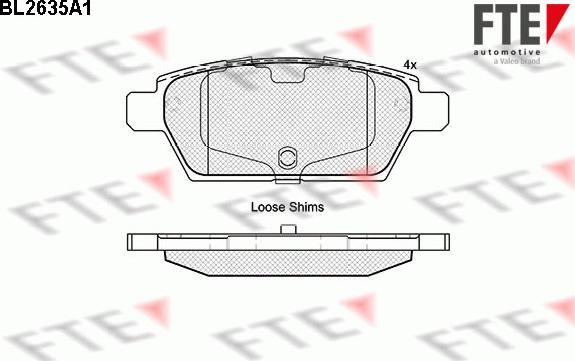 FTE BL2635A1 - Kit pastiglie freno, Freno a disco autozon.pro