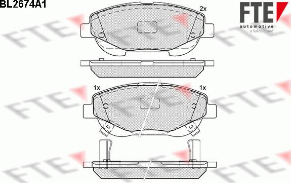 FTE BL2674A1 - Kit pastiglie freno, Freno a disco autozon.pro