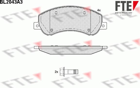 FTE BL2043A3 - Kit pastiglie freno, Freno a disco autozon.pro