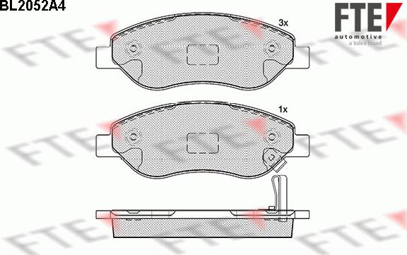 FTE BL2052A4 - Kit pastiglie freno, Freno a disco autozon.pro