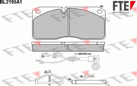 FTE BL2195A1 - Kit pastiglie freno, Freno a disco autozon.pro