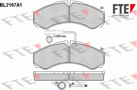 FTE BL2167A1 - Kit pastiglie freno, Freno a disco autozon.pro