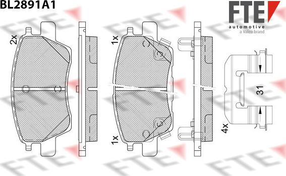 FTE BL2891A1 - Kit pastiglie freno, Freno a disco autozon.pro