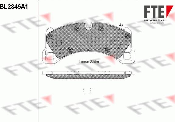 FTE BL2845A1 - Kit pastiglie freno, Freno a disco autozon.pro