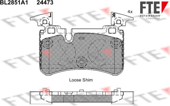 FTE BL2851A1 - Kit pastiglie freno, Freno a disco autozon.pro