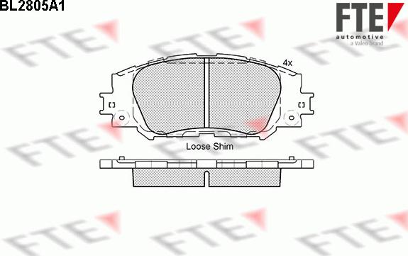 FTE BL2805A1 - Kit pastiglie freno, Freno a disco autozon.pro