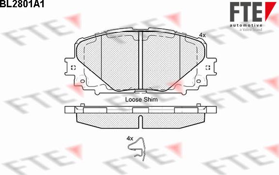 FTE BL2801A1 - Kit pastiglie freno, Freno a disco autozon.pro