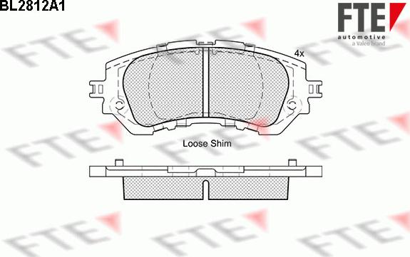 FTE BL2812A1 - Kit pastiglie freno, Freno a disco autozon.pro