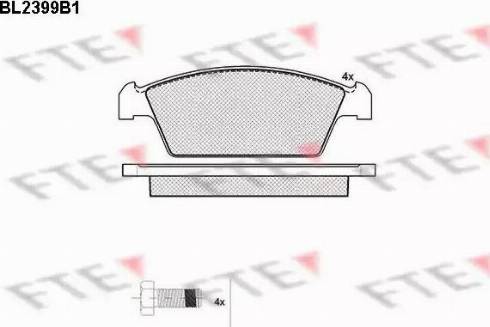 FTE BL2399B1 - Kit pastiglie freno, Freno a disco autozon.pro