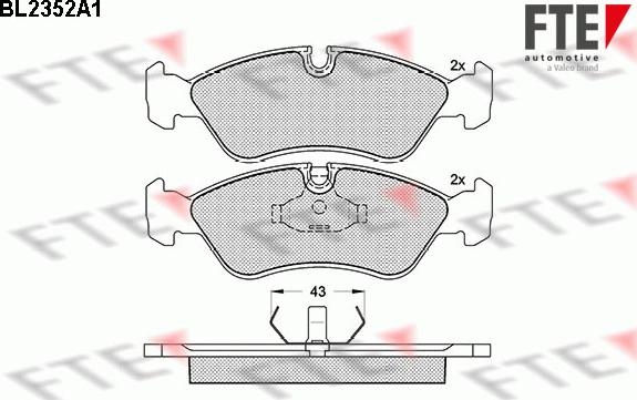 FTE BL2352A1 - Kit pastiglie freno, Freno a disco autozon.pro