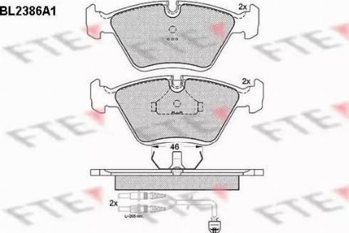 FTE BL2386A1 - Kit pastiglie freno, Freno a disco autozon.pro