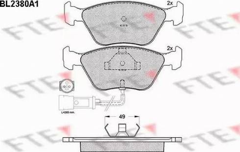 FTE BL2380A1 - Kit pastiglie freno, Freno a disco autozon.pro