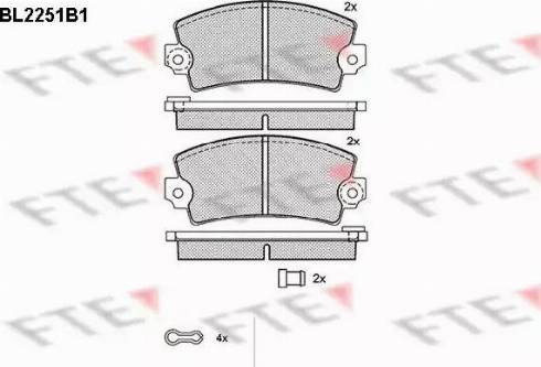 FTE BL2251B1 - Kit pastiglie freno, Freno a disco autozon.pro