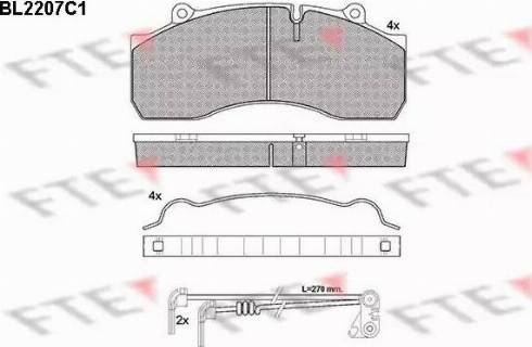 FTE BL2207C1 - Kit pastiglie freno, Freno a disco autozon.pro