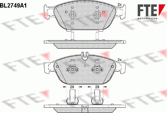 FTE BL2749A1 - Kit pastiglie freno, Freno a disco autozon.pro