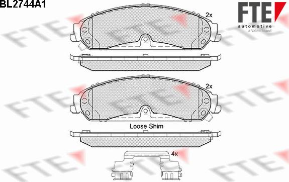 FTE BL2744A1 - Kit pastiglie freno, Freno a disco autozon.pro