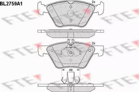 FTE BL2759A1 - Kit pastiglie freno, Freno a disco autozon.pro