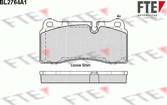 FTE BL2764A1 - Kit pastiglie freno, Freno a disco autozon.pro