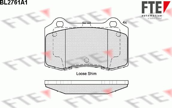 FTE BL2761A1 - Kit pastiglie freno, Freno a disco autozon.pro