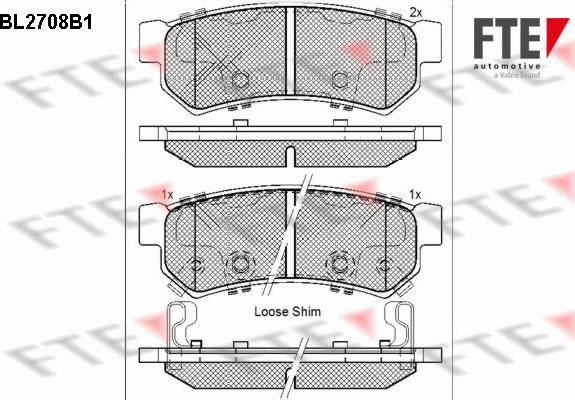 FTE BL2708B1 - Kit pastiglie freno, Freno a disco autozon.pro