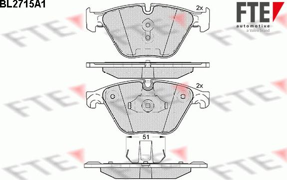 FTE BL2715A1 - Kit pastiglie freno, Freno a disco autozon.pro