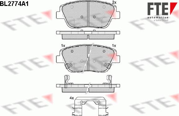 FTE BL2774A1 - Kit pastiglie freno, Freno a disco autozon.pro