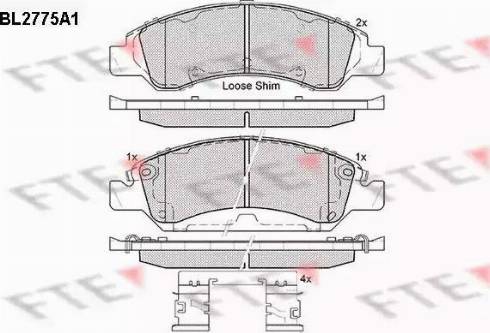 FTE BL2775A1 - Kit pastiglie freno, Freno a disco autozon.pro