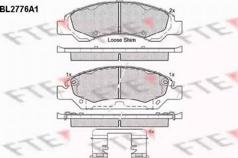 FTE BL2776A1 - Kit pastiglie freno, Freno a disco autozon.pro