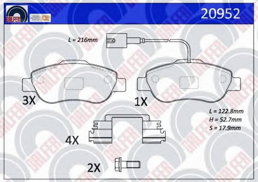 Galfer 20952 - Kit pastiglie freno, Freno a disco autozon.pro