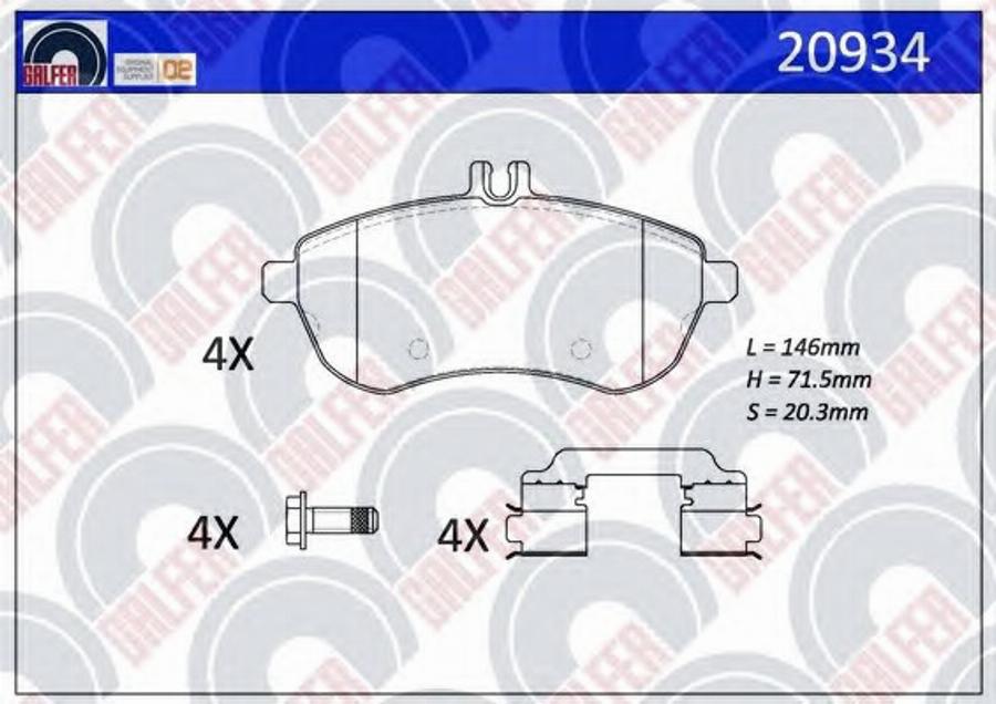 Galfer 20934 - Kit pastiglie freno, Freno a disco autozon.pro