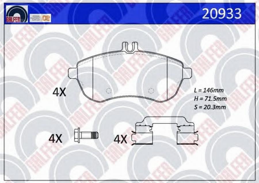 Galfer 20933 - Kit pastiglie freno, Freno a disco autozon.pro