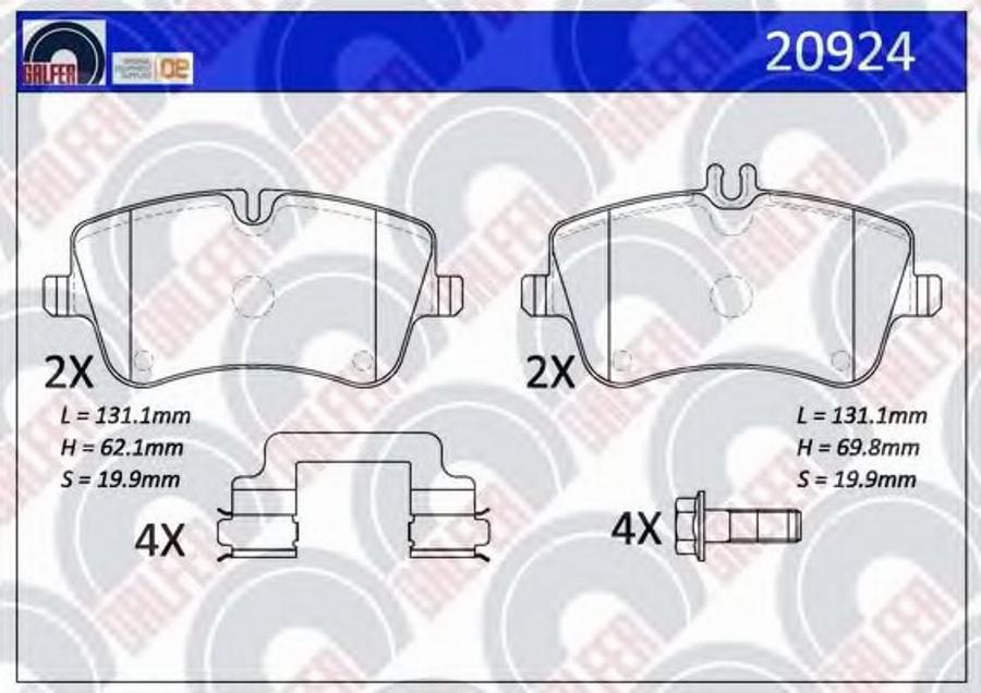 Galfer 20924 - Kit pastiglie freno, Freno a disco autozon.pro