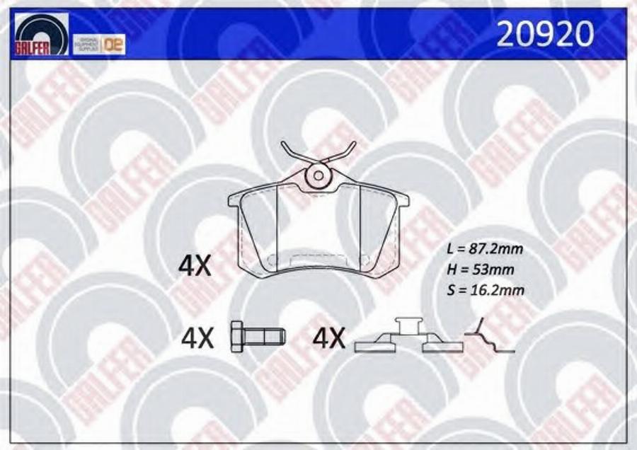 Galfer 20920 - Kit pastiglie freno, Freno a disco autozon.pro