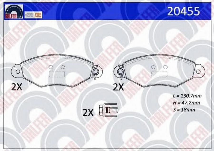 Galfer 20455 - Kit pastiglie freno, Freno a disco autozon.pro